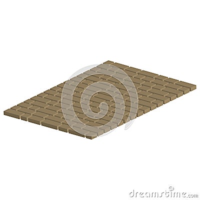 Layout example of paving slabs.Vector isometric and 3D view. Vector Illustration